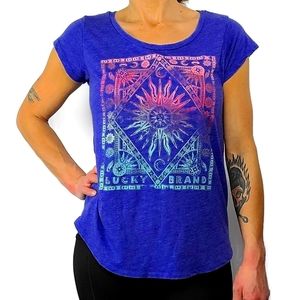 Lucky Brand Mystical Shirt Size Medium Purple Sun